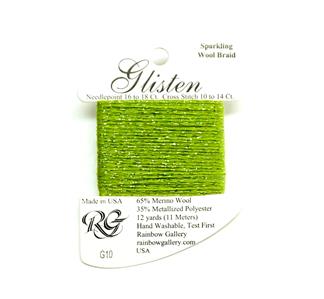 GLISTEN Sparkling Braid #10 "Lt. Greenery" Needlepoint Thread Rainbow Gallery