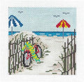 Canvas ~ Bicycle by the Beach 4" Sq. handpainted 18 Mesh Needlepoint Canvas by Needle Crossings
