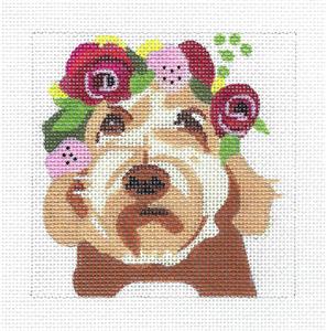 Dog Canvas ~ Golden Doodle Dog handpainted Needlepoint Ornament Canvas by Melissa Prince