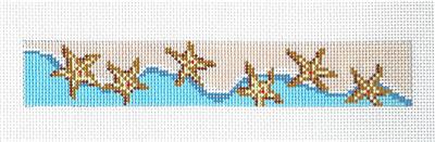 Bookmark ~ Bookmark or Key Fob of 6 Starfish handpainted Needlepoint Canvas Needle Crossings