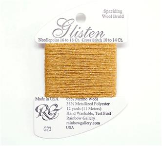 GLISTEN Sparkling Braid #23 "Golden Glow" Needlepoint Thread by Rainbow Gallery