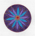 FLORAL BLOSSOM Blue & STITCH GUIDE Needlepoint Canvas by Laurel Burch ~ Danji