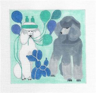 Dog Canvas ~ Poodle Dogs "We Discussed This" handpainted Needlepoint Canvas Melissa Prince