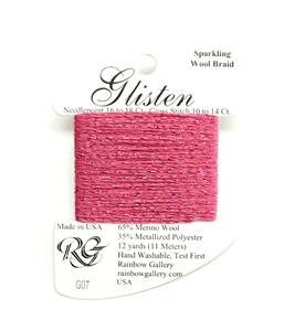 GLISTEN Sparkling Braid #07 " Paris Pink " Needlepoint Stitching Fiber Thread by Rainbow Gallery