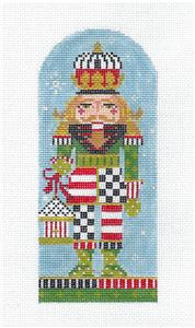 Kelly Clark Canvas ~ Checked Birdhouse NUTCRACKER handpainted 18 Mesh Needlepoint Ornament Canvas