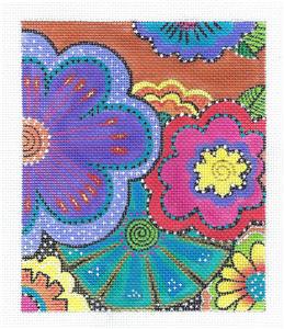 Laurel Burch ~ FLORAL FUN Beading & STITCH GUIDE Needlepoint Canvas by Laurel Burch from Danji