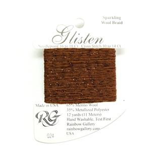 GLISTEN Sparkling Braid #24 Chocolate Pudding Needlepoint Thread Rainbow Gallery