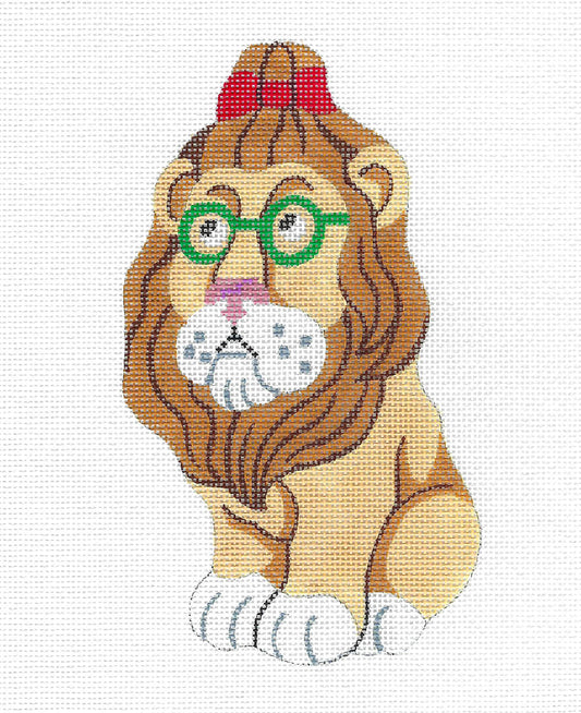 The Wizard of Oz "The Cowardly Lion" handpainted 18 mesh Needlepoint Canvas by Silver Needle