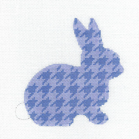 Crouching Lavender Bunny Rabbit handpainted Needlepoint Ornament by Kelly Clark