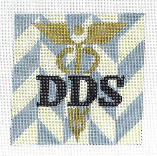 "DDS" ~ Doctor of Dental Surgery  5" Sq. handpainted Needlepoint Canvas by Melissa Prince