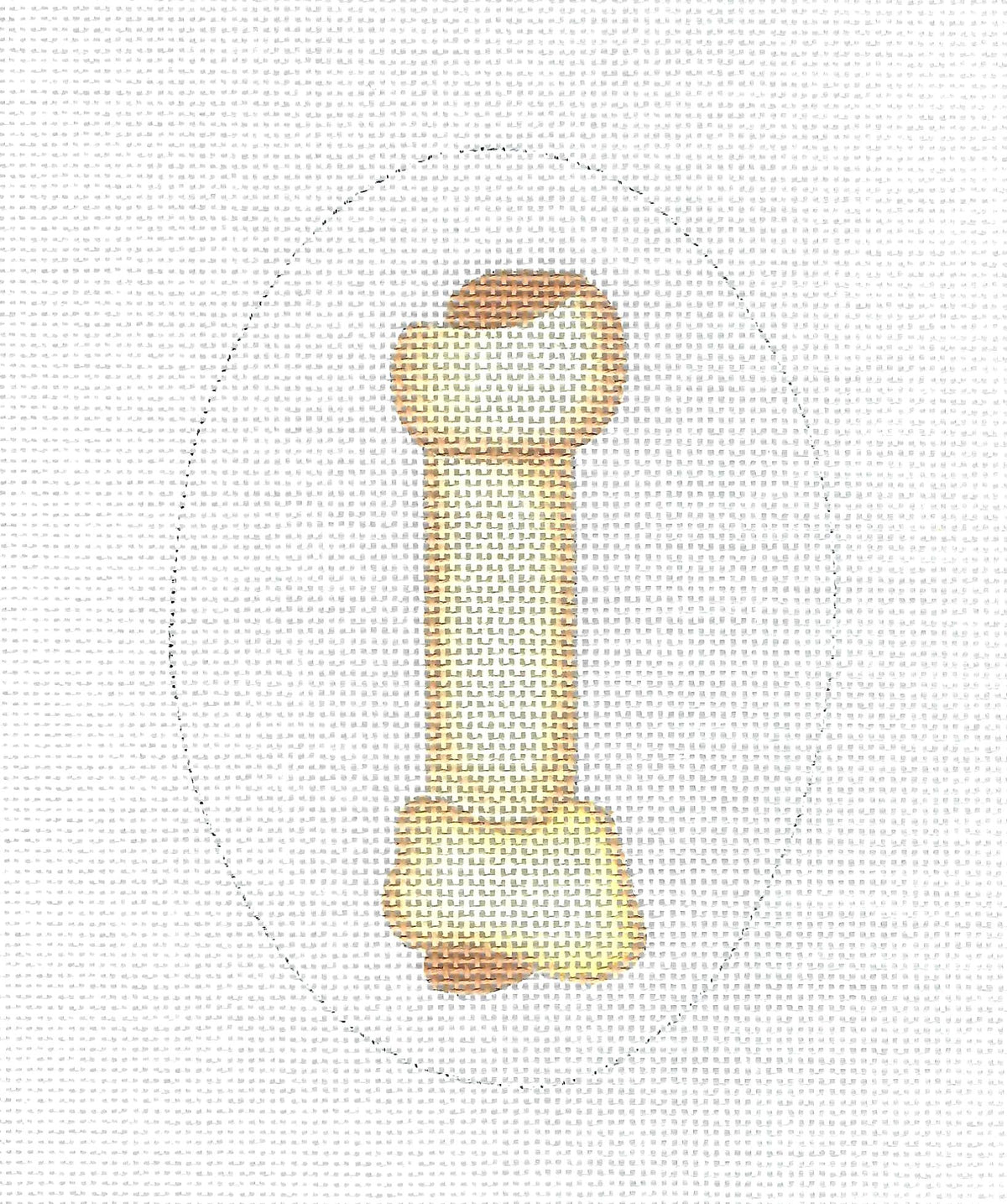 DOG ~ Rawhide DOG BONE Oval Ornament handpainted Needlepoint Canvas by Raymond Crawford