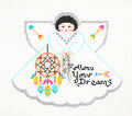 Angel ~ Dream Catcher Angel & Charms handpainted 18 mesh Needlepoint Canvas by Painted Pony