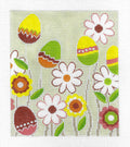 Insert ~ Multi-Colored Easter Garden Eggs & Flowers ~BG Insert~ handpainted Needlepoint Canvas by LEE