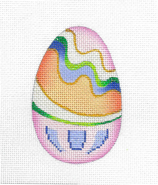 EASTER EGG ~ Pastel Colors Egg Canvas #16 handpainted Needlepoint Canvas by Linda Grayson for Strictly Christmas