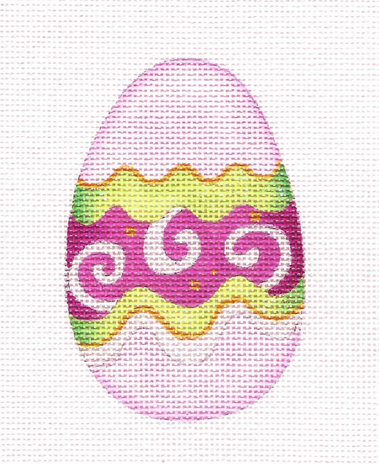 EASTER EGG ~ Pastel Colors Egg Canvas #21 handpainted Needlepoint Canvas by Linda Grayson for Strictly Christmas