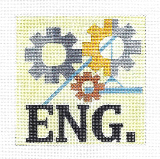 Profession ~ ENGINEER Profession  5" Square Handpainted Needlepoint Canvas Ornament by Melissa Prince
