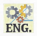 Profession ~ ENGINEER Profession  5" Square Handpainted Needlepoint Canvas Ornament by Melissa Prince