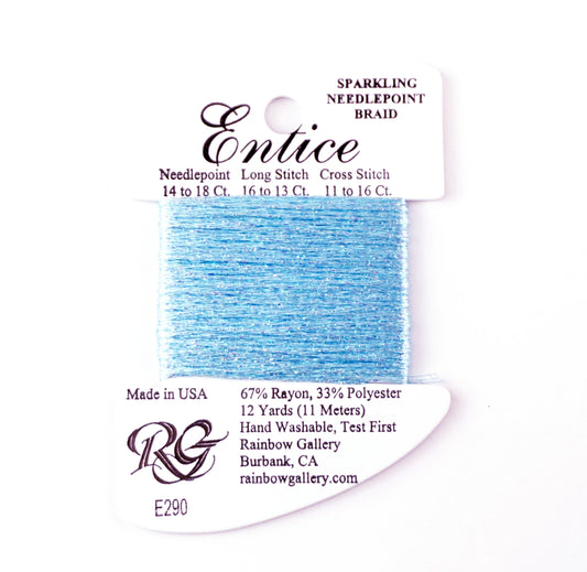 Fibers ~ ENTICE Braid #E290 "Clearwater" Sparkling Stitching Fiber 12 Yards Needlepoint Stitching Thread - Rainbow Gallery