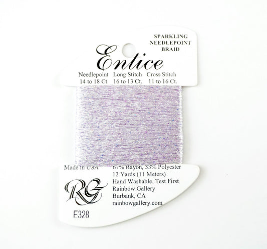 Fibers ~ ENTICE Braid #E328 "Lilac Ash" Sparkling Stitching Fiber 12 Yards Needlepoint Stitching Thread - Rainbow Gallery