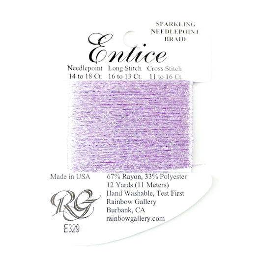 Fibers ~ ENTICE Braid #E329  "Lavender Pearl" Stitching Fiber 12 Yards Needlepoint Stitching Thread - Rainbow Gallery