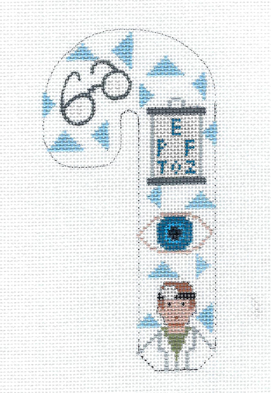 Candy Cane ~ EYE DOCTOR Medium Candy Cane handpainted Needlepoint Canvas CH Design from Danji