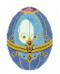 Faberge Egg ~ Jeweled Blue, Gold and Purple EGG handpainted 18 Mesh Needlepoint Canvas by LEE