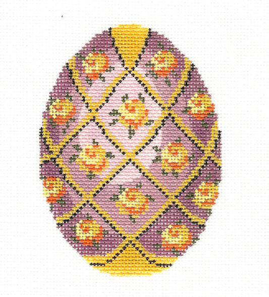 Faberge Egg ~ Elegant Jeweled EGG handpainted Needlepoint Canvas Ornament 471 by LEE