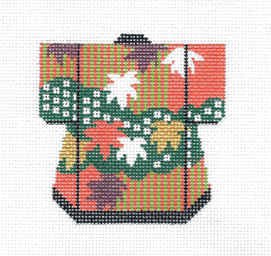 Kimono ~ Petite Falling Leaves Kimono handpainted Needlepoint Canvas by LEE *RETIRED*