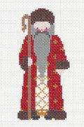 Santa Canvas ~ Father Christmas #2 Santa handpainted Needlepoint Ornament Canvas by Petei