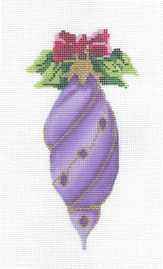 12 Months ~ Amethyst & Purple FEBRUARY Monthly Ornament Handpainted Needlepoint Canvas by Kelly Clark