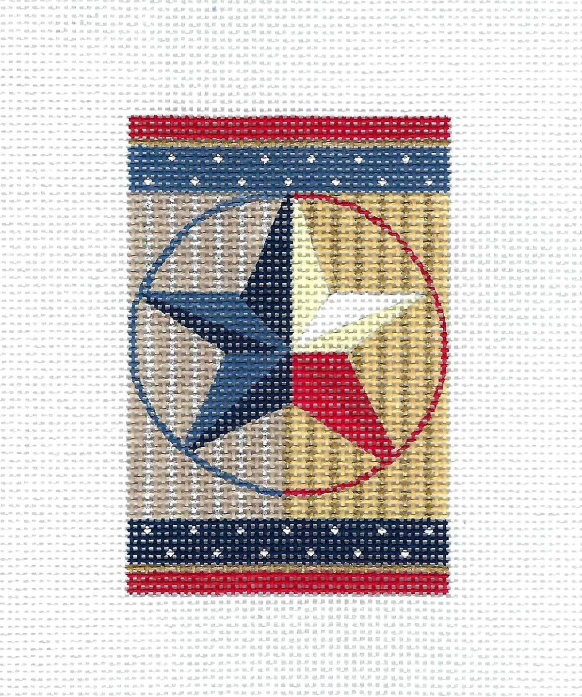 TEXAS LONE STAR FIRECRACKER Ornament handpainted Needlepoint Canvas by Kelly Clark