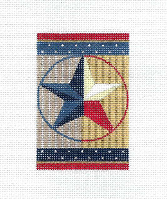 TEXAS LONE STAR FIRECRACKER Ornament handpainted Needlepoint Canvas by Kelly Clark