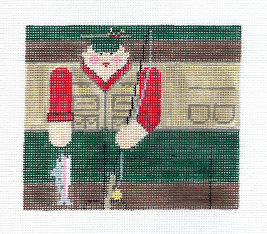 Roll Up Canvas ~ FISHERMAN Roll-Up with Fish & Rod handpainted 3-D Needlepoint Canvas by Kathy Schenkel