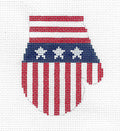 Mitten ~ Patriotic Mitten Ornament handpainted 13 Mesh Needlepoint Canvas by Silver Needle