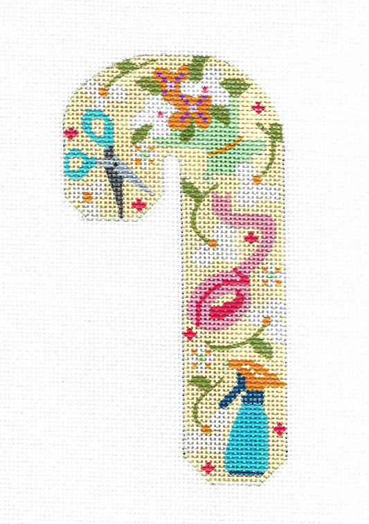 Candy Cane ~ FLORIST SHOP Medium Candy Cane handpainted Needlepoint Canvas by CH Designs - Danji