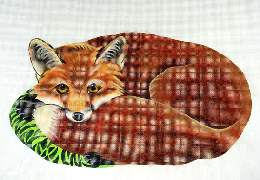 Fox Canvas ~ Life Like Large RED FOX handpainted Needlepoint Canvas by Susan Roberts