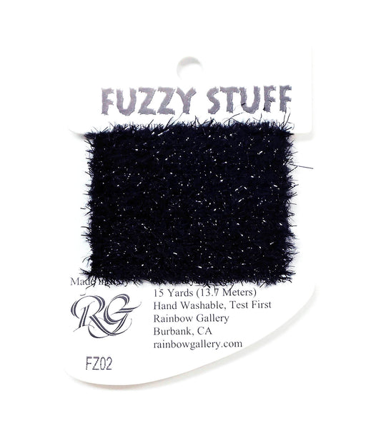 FUZZY STUFF ~ BLACK #FZ02 Stitching Fiber 15 Yards Needlepoint Thread by Rainbow Gallery