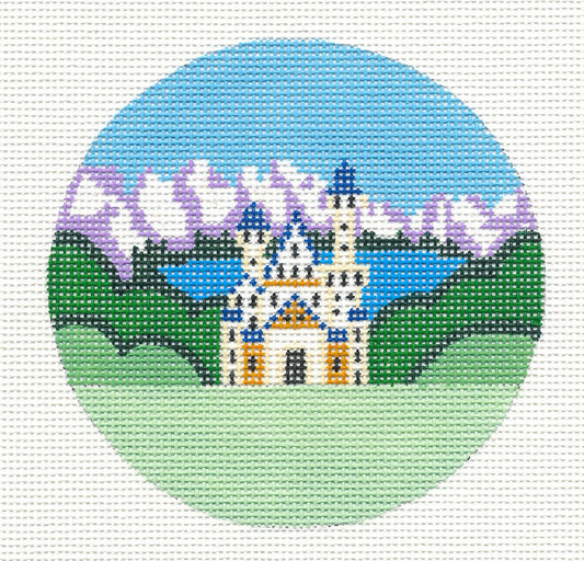 Travel Round ~ Germany handpainted 4" Needlepoint Canvas by Painted Pony
