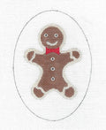 Oval ~ Gingerbread Man Oval Ornament handpainted Needlepoint Canvas by Raymond Crawford