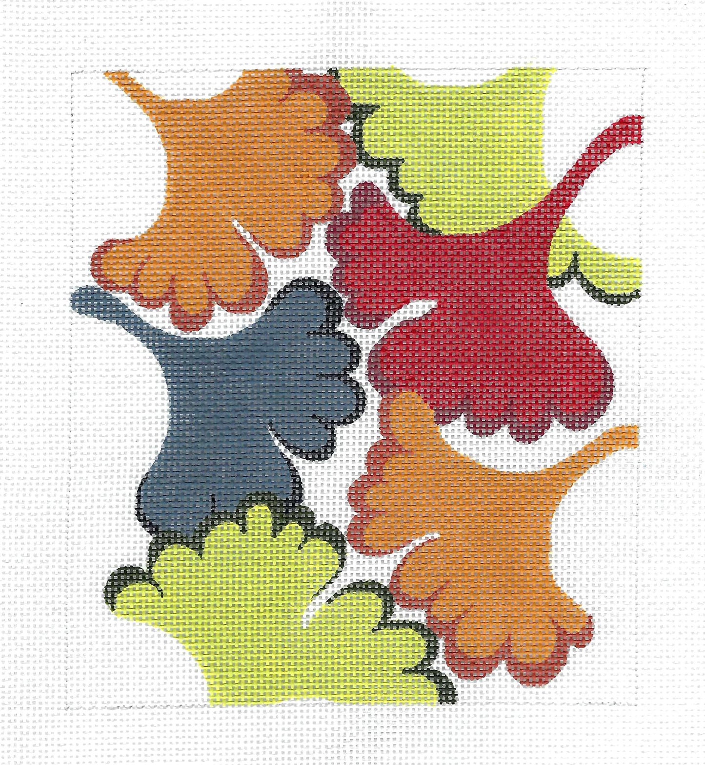 Canvas Insert ~ Multi-Color Ginkgo Leaves handpainted Needlepoint Canvas ~ BG Insert by LEE