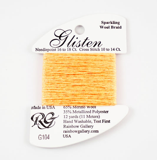 GLISTEN Sparkling Braid #104 Neon Orange Needlepoint Thread by Rainbow Gallery
