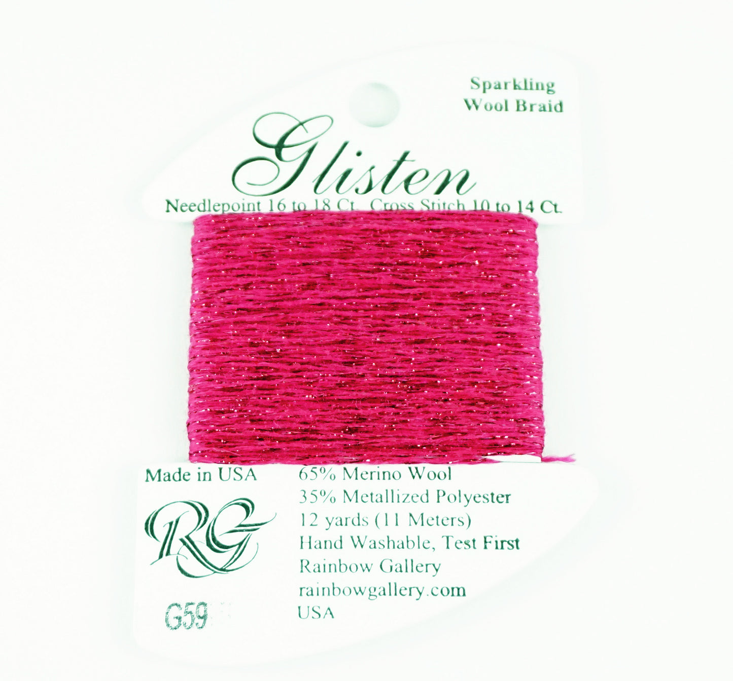 GLISTEN Sparkling Braid #59 Raspberry Sorbet Needlepoint Thread Rainbow Gallery