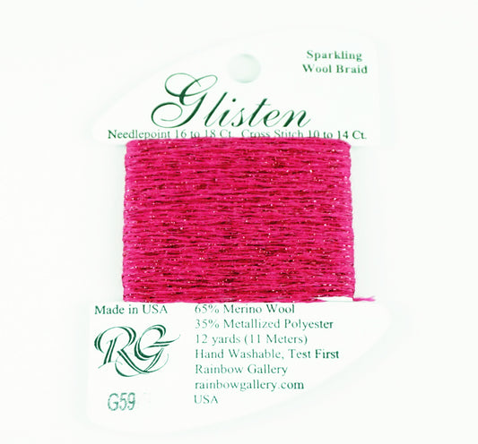 GLISTEN Sparkling Braid #59 Raspberry Sorbet Needlepoint Thread Rainbow Gallery