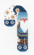 Candy Cane ~ Gnome in Dark Blue handpainted Medium Candy Cane Needlepoint Canvas by CH Designs from Danji