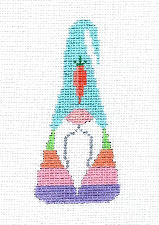 Gnome ~ Pastel Rainbow Gnome handpainted Needlepoint Ornament Canvas by ZIA ~ Danji