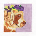 Dog ~ Golden Retriever Dog with Wreath of Flowers Handpainted Needlepoint Canvas by Melissa Prince
