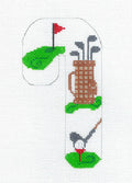 Candy Cane ~ GOLF Sports Medium Candy Cane *EXCLUSIVE* 18 Mesh handpainted Needlepoint Canvas by CH Designs from Danji