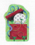 Sports ~ Golf Balls and Tees Gift Box handpainted 18 Mesh Needlepoint Ornament Canvas by Associated Talents