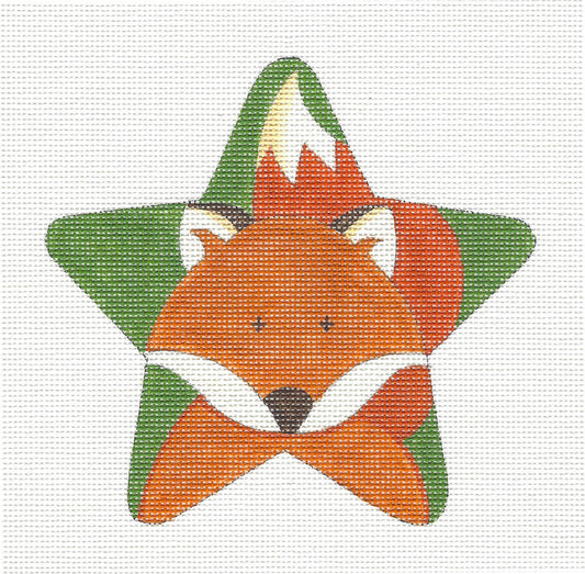 Fox STAR ~ RED FOX STAR handpainted Needlepoint Canvas by Raymond Crawford