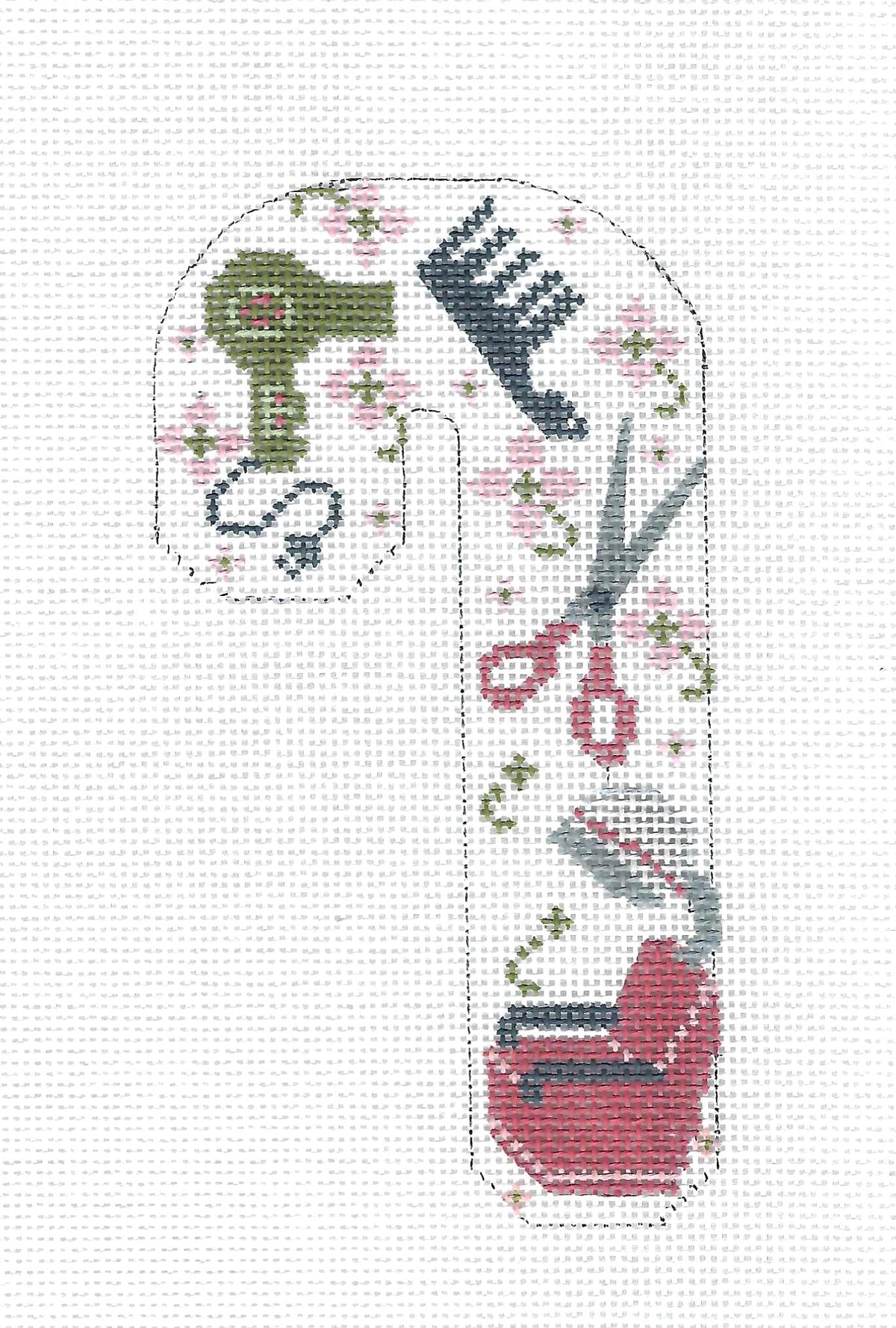 Candy Cane ~ HAIR STYLIST Salon Medium Candy Cane 18 Mesh handpainted Needlepoint Canvas by CH Designs Danji